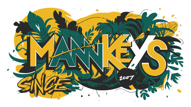 Splattered Street Graffiti Mannkey Logo Design Vector