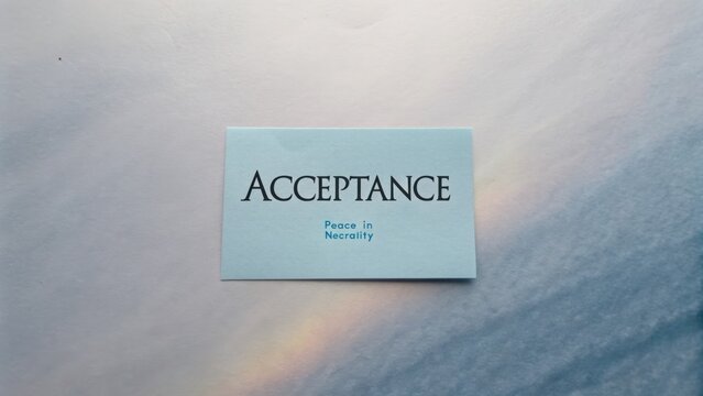 Acceptance Card with Inspirational Message for Personal Growth and Positive Mindset on Soft Background