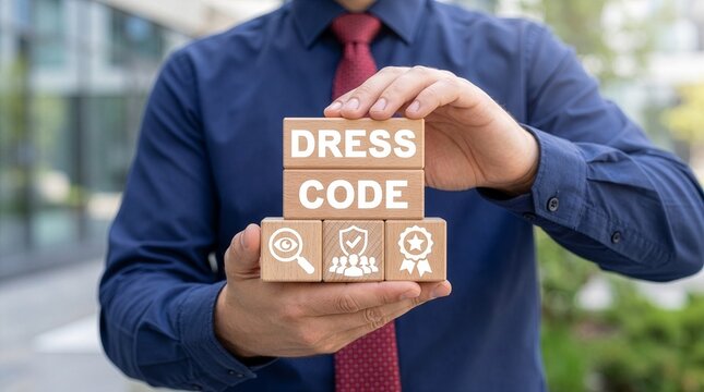 Concept of dress code. Business education financial formal office corporate dress code. New concept
