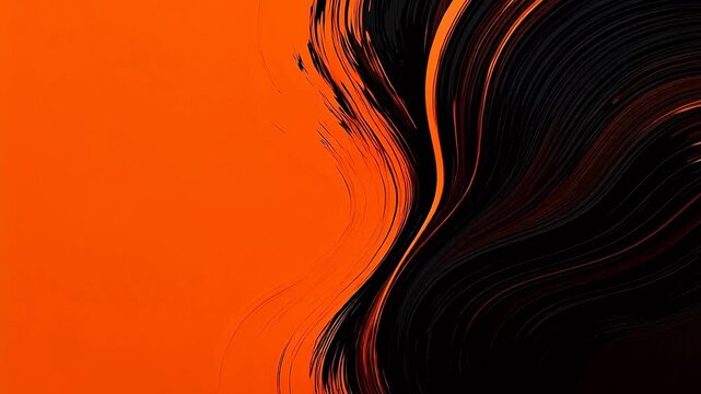 Abstract orange and black swirling pattern