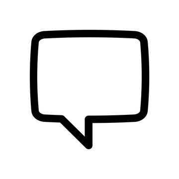 Minimalist speech bubble icon with pointer isolated on white background vector illustration