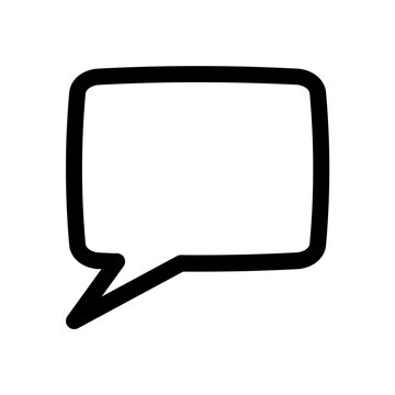 Minimalist Black Speech Bubble Icon on White Background Vector Illustration