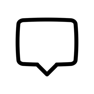 Minimalist Black Speech Bubble Icon on White Background Vector Illustration