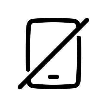 Prohibited smartphone Icon in Minimalist Black and White Line Art Style