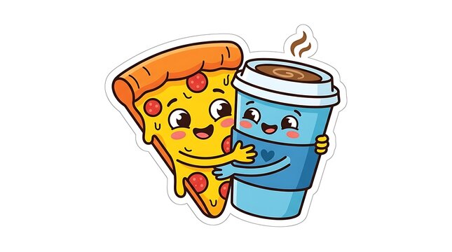 Celebrate friendship day with best friends forever pizza and coffee hug