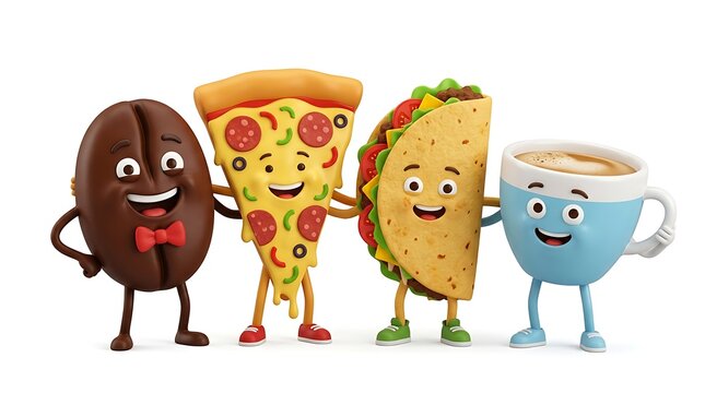 Friendship day coffee pizza taco tea best friends forever