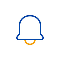 Fototapeta premium Notification icon in blue and orange Outline Dual Tone symbol for alert message