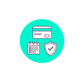 Digital Wallet Report Budget Card Calend Badge Icon