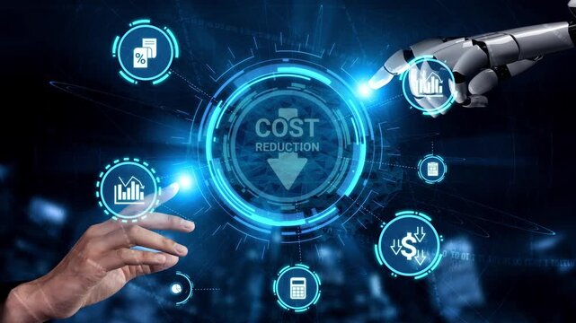 Cost reduction and cost saving through digital transformation, business cost optimization, operational cost reduction, financial savings, and resource efficiency strategy for business success. Funnel