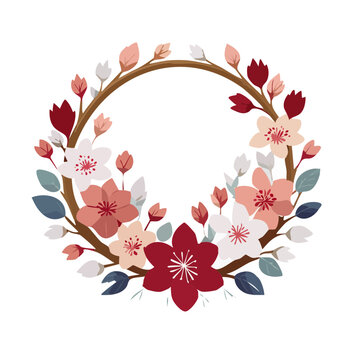Pastel Floral Wreath Illustration