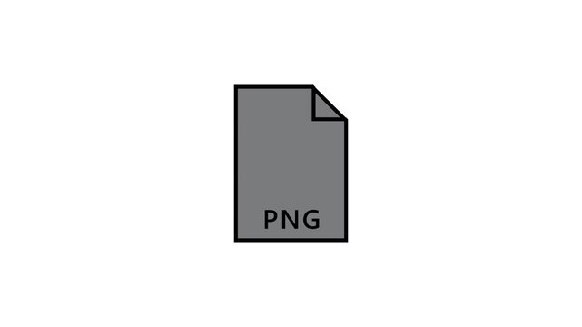 Animated png File Format Icon - Flat Purple Document Motion Graphic