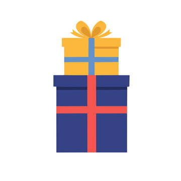 Stack of Two Gift Boxes with Ribbons