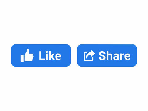 Facebook social media button vector. Like and share icon, social network branding concept, clean flat style isolated on white background.
