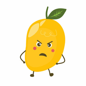 Mango fruit angry cute charachter