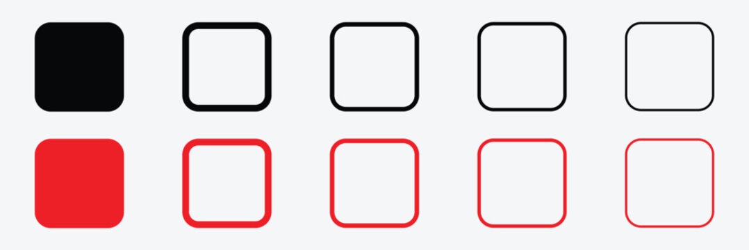 Shape progression from square to circle, set of square, circle and rounded square shapes . Vector Illustration . EPS 10 .
