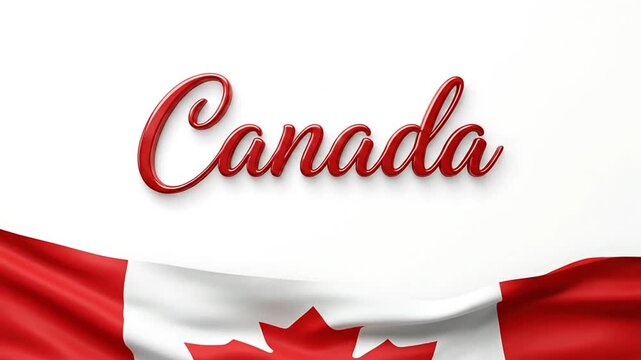 Sequence of frames showcasing Canadian national flag with dynamic waving effect and detailed fabric textures