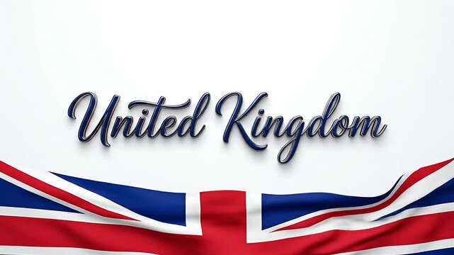 Dynamic collection of United Kingdom themed patriotic graphics featuring waving flags and stylish text design