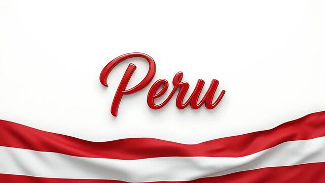Vibrant Peruvian Flag Waves with Dynamic Textures and Elegant Script for Cultural Celebration Video