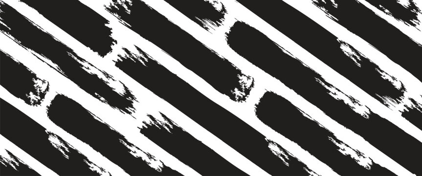 Vector brush strokes with a banner for graphic background decoration. Black paint brush strokes seamless pattern design. Abstract vector background design. Seamless Grunge fabric texture background. 