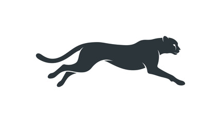 Black Panther Silhouette Running Fast. © Kamil