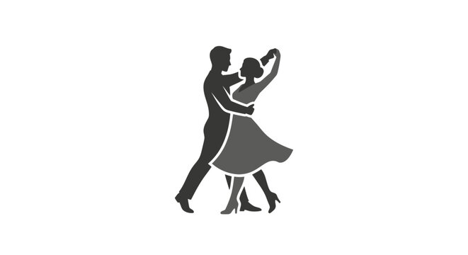 Couple dancing together in ballroom style.