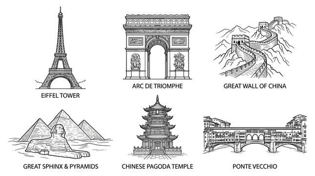 set of paris icons