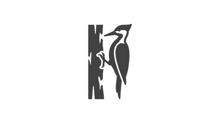 Woodpecker on tree trunk side profile. © Kamil