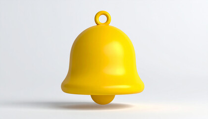 Fototapeta premium 3D render of a simple yellow notification bell icon