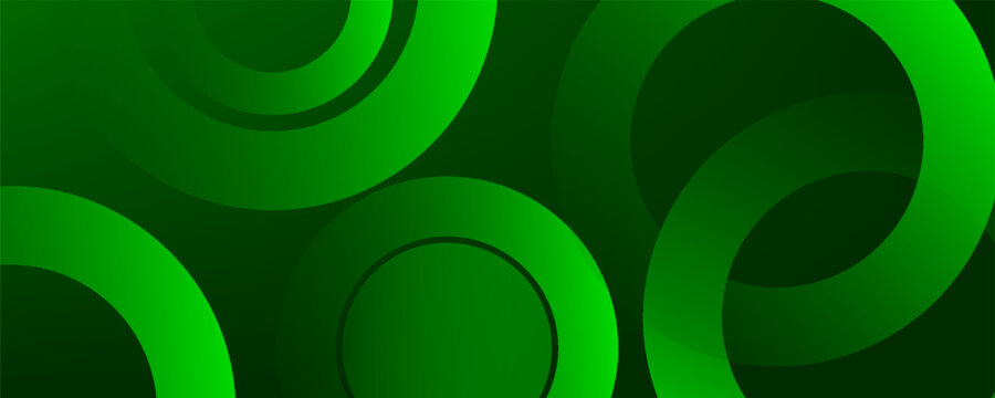 Abstract green circular shapes background. Vector illustration