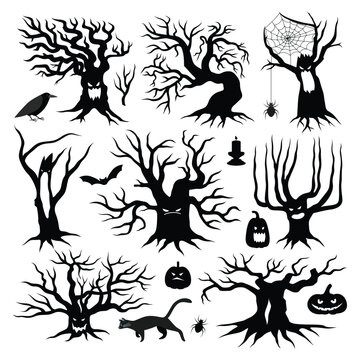 Dead Tree Silhouette Vector Set