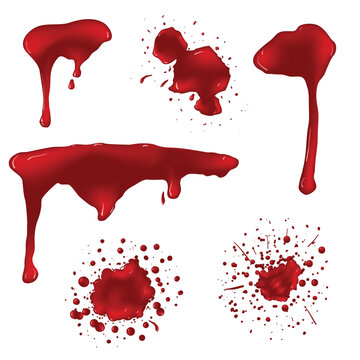 Blood Drip and Splash Vector Set