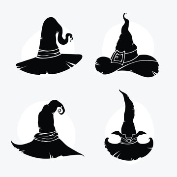 Halloween Witch Hat Silhouette Set