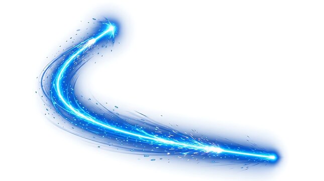 Glowing Blue Neon Light Trail Effect.