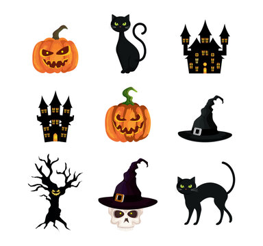 Halloween Icon Collection Vector