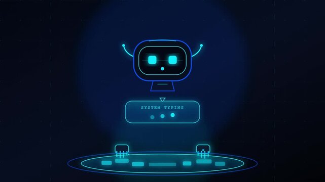 AI Chatbot Loading Animation with Futuristic Robot Interface