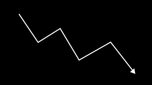 A simple line graph shows a downward trend indicating decreasing values over time in a clear and concise manner