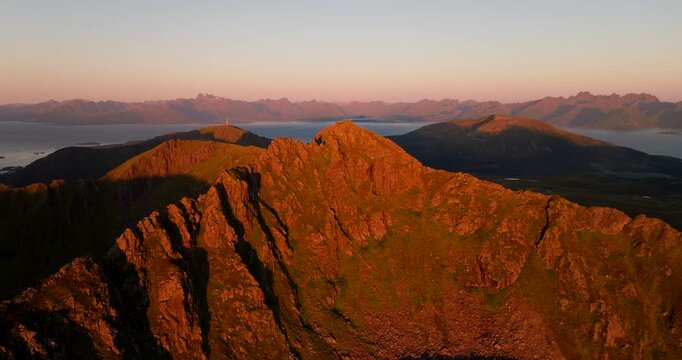 Remote Travel Vacations, Popular Hiking Destinations, Storheia Mountain, Stokmarknes, Norway, Aerial Views