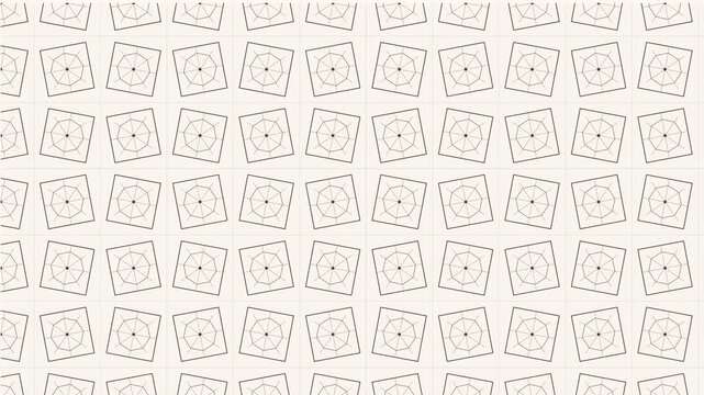 Islamic Geometric Pattern 4K Seamless Loop - Square and Octagonal Tessellation Grid in Parchment Cream and Roasted Sepia. Elegant Arabesque Background for Ramadan and Eid.