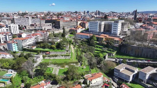 Park Of Virtues At Porto In District Of Porto Portugal. Leisure Park Landscape. Cultural Heritage. Nature Scenery. Park Of Virtues At Porto In Portugal. Tourism Landmark.