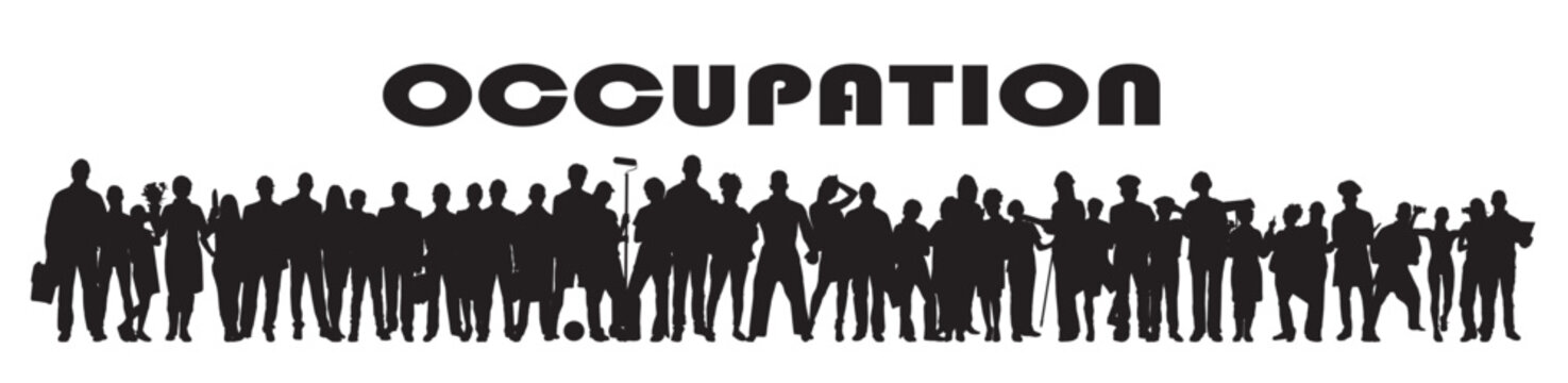 silhouette people of different occupation professions 