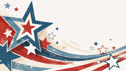 Obraz premium Vibrant 4th of July celebration background with abstract American Flag design and stars