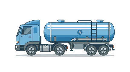 Blue Fuel Tanker Truck Vector Illustration © Suris