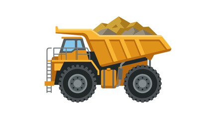 Yellow Mining Dump Truck Vector Illustration © Suris