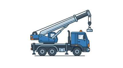Mobile Crane Truck Vector Illustration © Suris