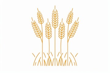 Fototapeta premium Vector illustration of wheat line icon chandelier vegetation produce.
