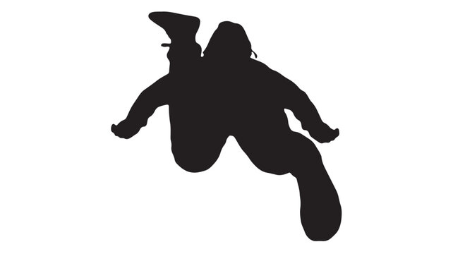Dynamic Jumping Person Silhouette Vector Icon for Sports and Fitness Apps