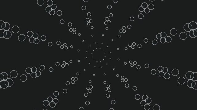 Abstract circular patterns morphing on a dark background