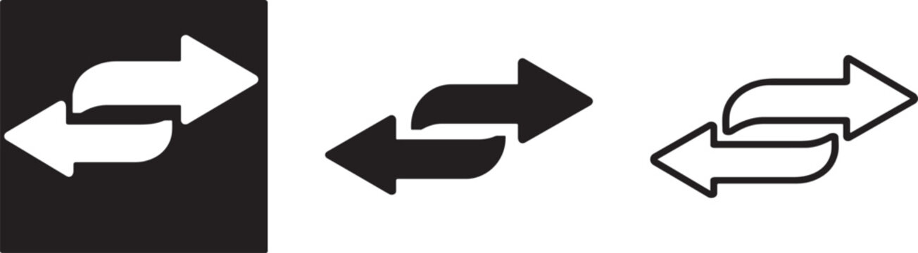 Transfer exchange arrow vector icon set.