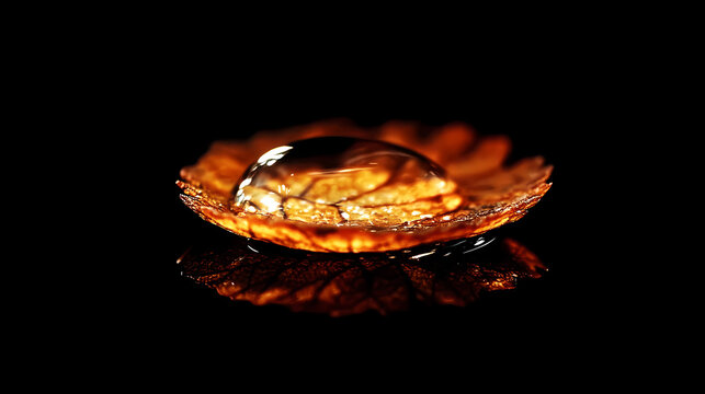 Delicate Water Droplet on a Dried Flower Petal