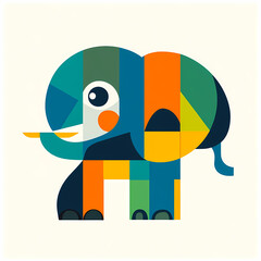 Fototapeta premium Colorful Geometric Elephant Illustration